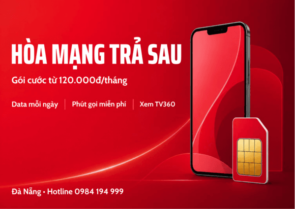 Banner hòa mạng trả sau Viettel Đà Nẵng, gói cước từ 120.000đ/tháng