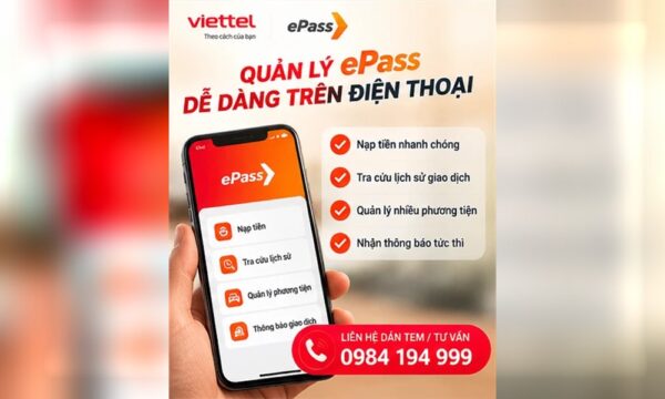Điện thoại mở ứng dụng ePass với chức năng nạp tiền, tra cứu lịch sử giao dịch và quản lý phương tiện