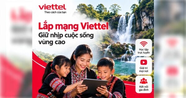 Lắp mạng Viettel Nam Giang - giữ nhịp cuộc sống vùng cao: gia đình học tập trực tuyến bên thác nước